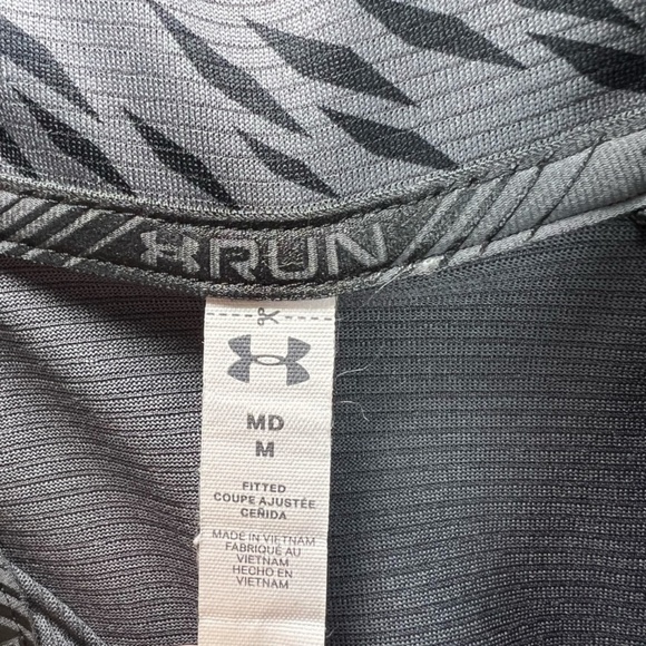 Under Armour Womens Heat Gear Fitted 1/2 Zip Pull Over Allover Print Gray Medium - Picture 2 of 13